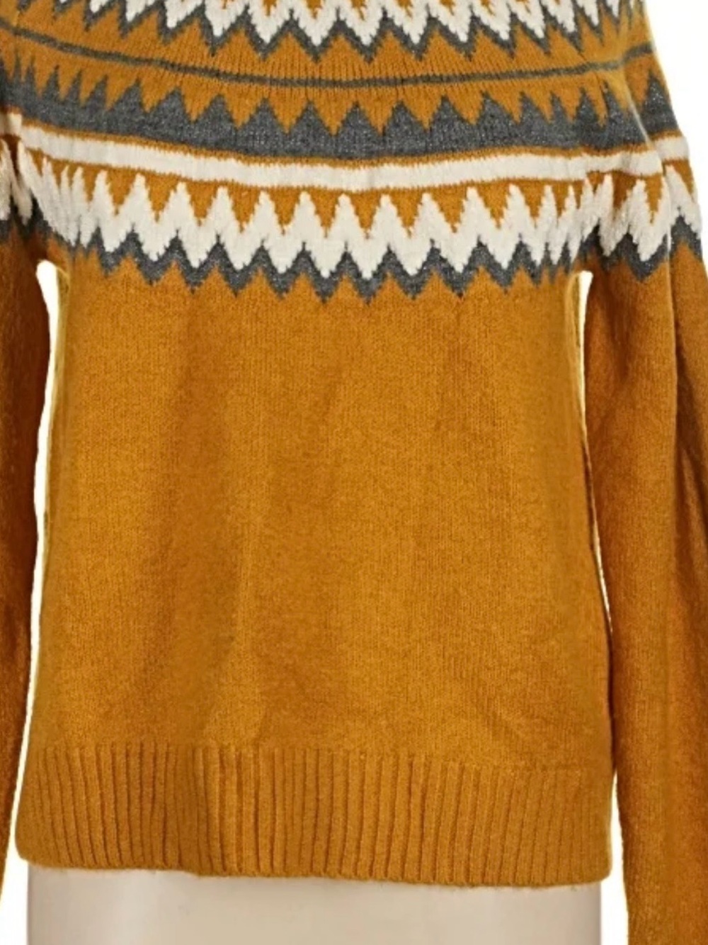 Women's Mustard Fair Isle Crewneck Sweater